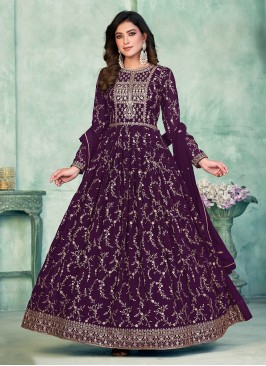 Absorbing Faux Georgette Engagement Anarkali Salwar Kameez