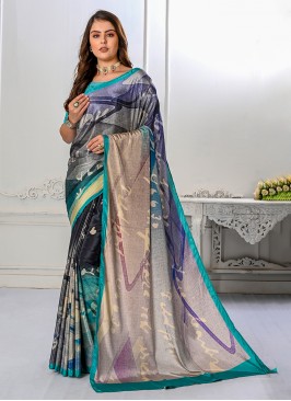 Absorbing Grey Festival Contemporary Saree