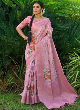 Absorbing Pink Designer Traditional Saree