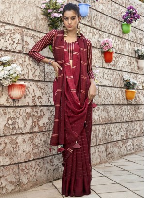 Absorbing Printed Georgette Trendy Saree