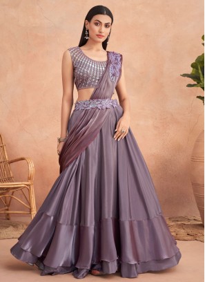 Adorable Art Silk Designer Lehenga Style Saree