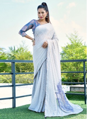 Adorable Blue Classic Saree
