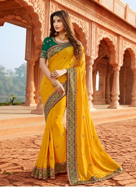 Adorable Mustard Color Silk Saree