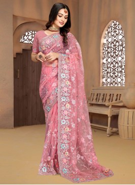 Adorable Pink Sangeet Trendy Saree