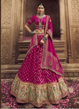 Adorable Rani Weaving Long Choli Lehenga