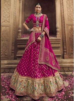 Adorable Rani Weaving Long Choli Lehenga