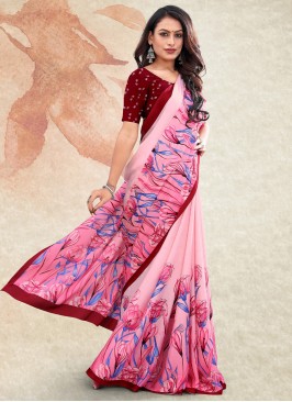 Adorable Satin Digital Print Classic Saree