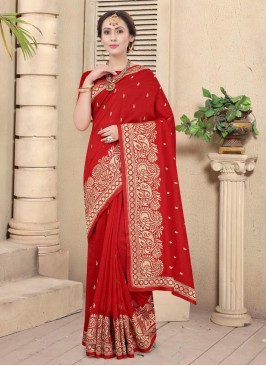 Adorable Vichitra Silk Zari Classic Designer Saree