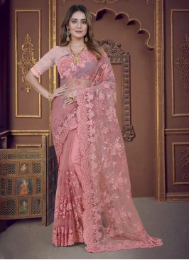 Adorning Pink Designer Saree