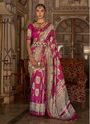 Adorning Pink Silk Designer Saree