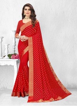 Adroable Red Color Silk Saree