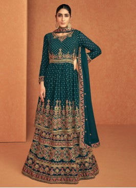 Aesthetic Embroidered Faux Georgette Readymade Lehenga Choli