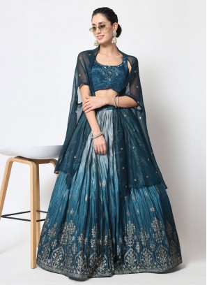 Aesthetic Foil Print Designer Long Lehenga Choli