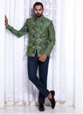 Aesthetic Green Jodhpuri Suit