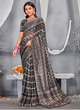 Aesthetic Net Multi Colour Sequins Saree