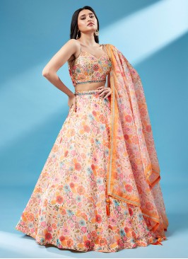 Aesthetic Organza A Line Lehenga Choli