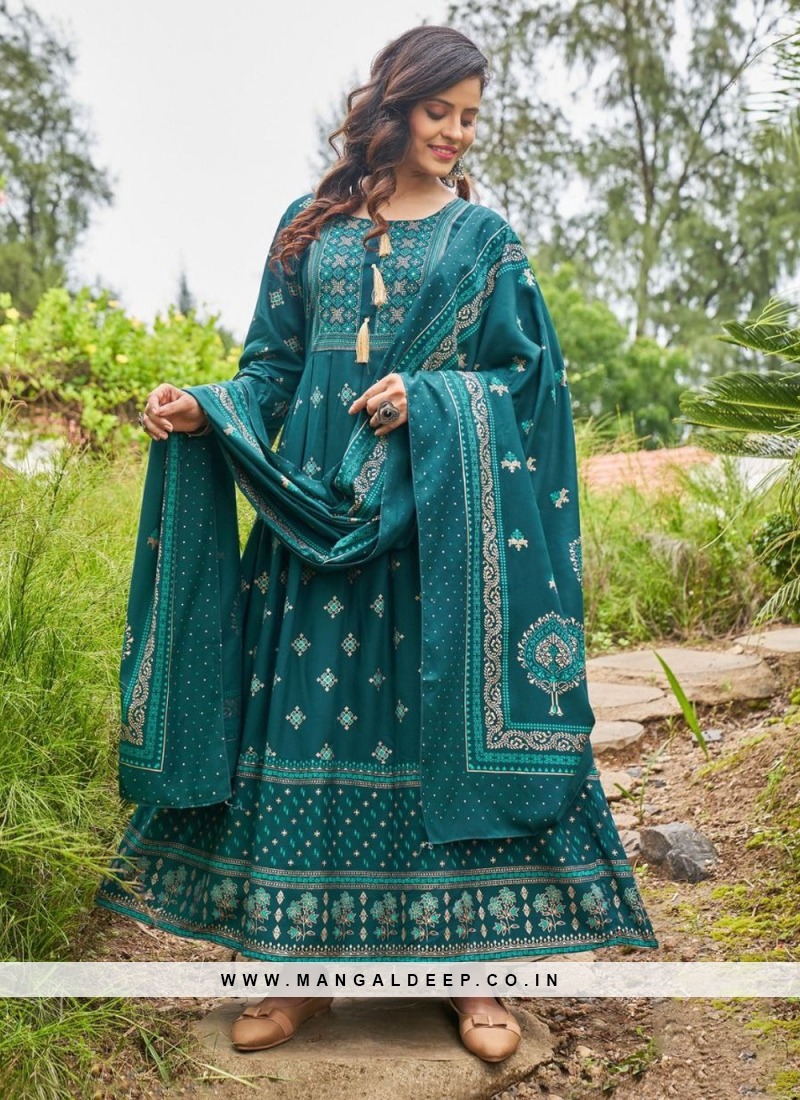 Rama Green Color New Trendy Sharara Suit - Best Seller For Women Clothes