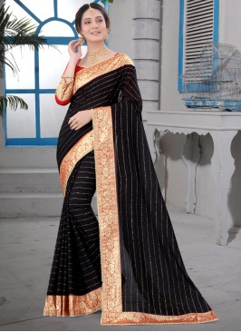 Affectionate Border Black Trendy Saree