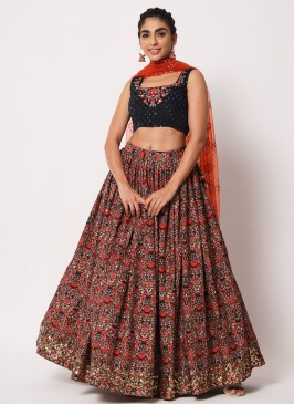 Affectionate Print Sangeet A Line Lehenga Choli