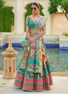 Aishwarya Rai Bachchan Multi Colour Silk Readymade Lehenga Choli