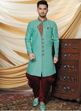 Alluring Blue Party Wear Indo western set