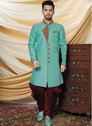 Alluring Blue Party Wear Indo western set