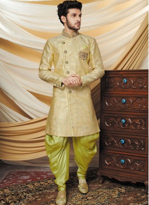 Alluring Cream Party Wear Indo western set