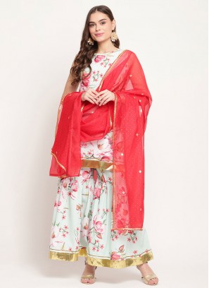 Alluring Multi Colour Crepe Silk Readymade Salwar Kameez