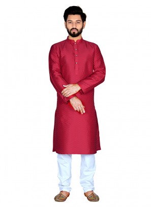 Alluring Red Color Kurta Set