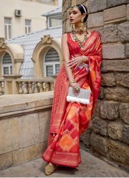 Alluring Red Fancy Classic Saree