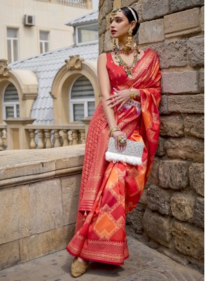 Alluring Red Fancy Classic Saree