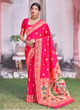 Alluring Rose Pink Traditional Designer Saree