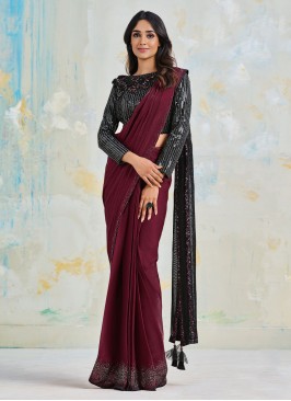 Alluring Satin Silk Reception Classic Saree