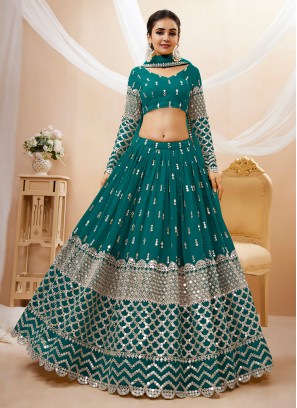 Alluring Zari Georgette Trendy Lehenga Choli