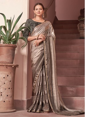 Amazing Beige Reception Contemporary Saree