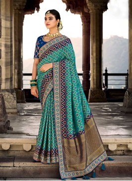 Amazing Blue Color Silk Saree