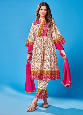 Amazing Off White Readymade Salwar Suit