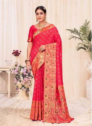 Amazing Pink Color Silk Saree