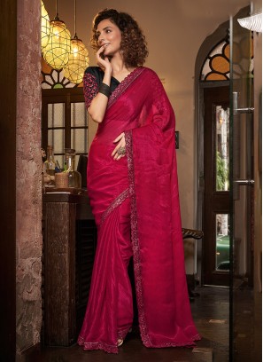 Amazing Rani Embroidered Classic Saree