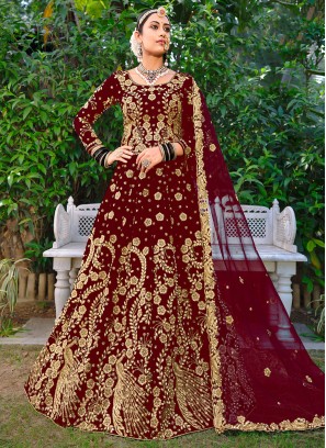 Amazing Wine Trendy Lehenga Choli