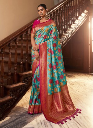 Amusing Border Art Silk Contemporary Style Saree