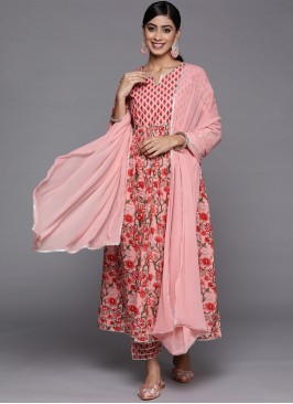 Amusing Printed Pink Salwar Kameez 