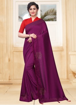 Amusing Purple Party Designer Saree