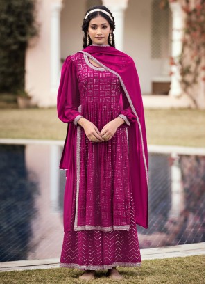 Angelic Rani Mehndi Palazzo Salwar Kameez