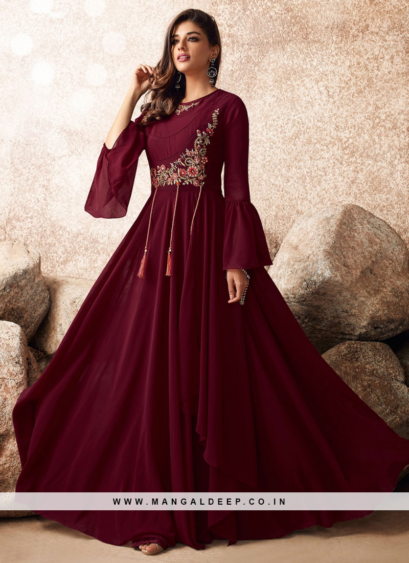 Appealing Embroidered Georgette Trendy Gown