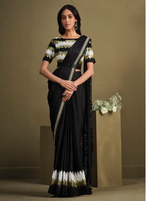 Appealing Sequins Crepe Silk Trendy Saree