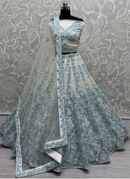 Aqua Blue Color Lehenga Choli