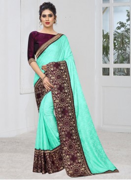 Aqua Blue Party Classic Saree