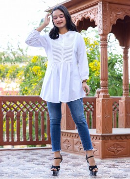 Aqua Blue Plain Casual Kurti