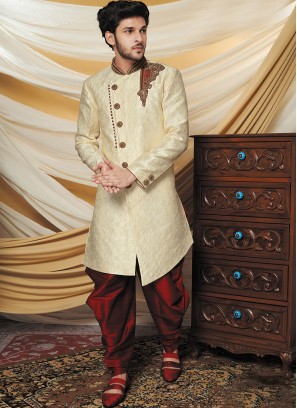 Aristocratic Beige Indo Western Set